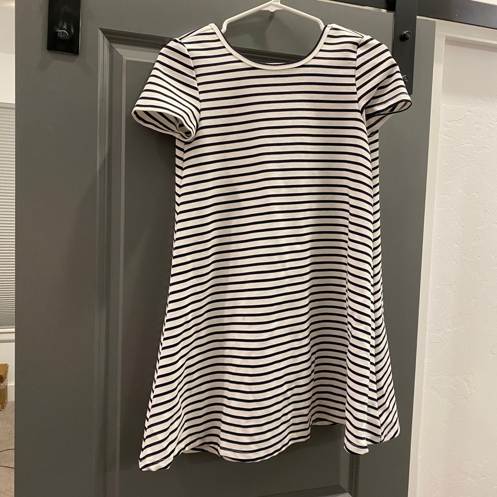 Oliveacious striped mini dress with open back